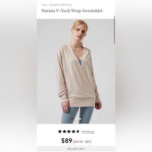 Athleta Purana V-Neck Wrap Sweatshirt
